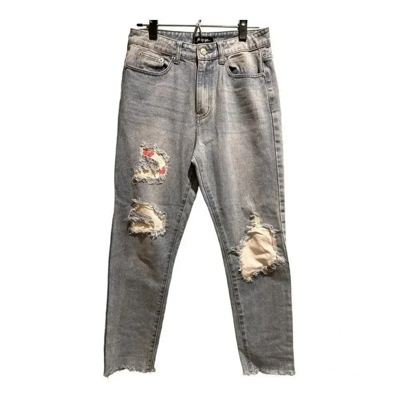 Nasty Gal Jeans w/Butterfly Peekaboo Holes - Picture 1 of 7